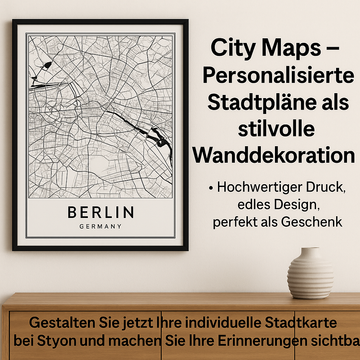 City Maps – Personalisierte Stadtpläne als stilvolle Wanddekoration