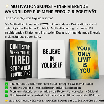 💡 Motivationskunst – Inspirierende Wandbilder für mehr Erfolg & Positivität | STYON