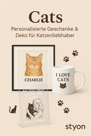 Cats – Personalisierte Geschenke & Deko für Katzenliebhaber