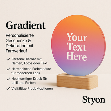 Gradient – Personalisierte Geschenke & Dekoration mit Farbverlauf