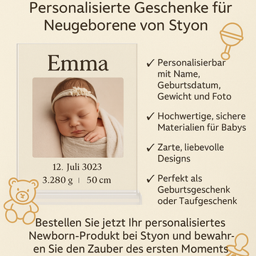 Newborn – Personalisierte Geschenke für Neugeborene von Styon