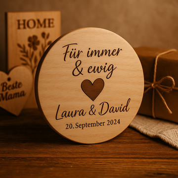 ✨ Wärme & Persönlichkeit – Warum gravierte Holzgeschenke Herzen berühren