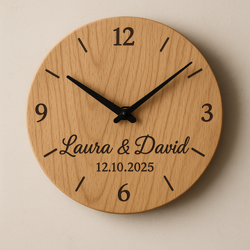 🕰 Zeit, die bleibt – Deine personalisierte Holz-Uhr mit Gravur
