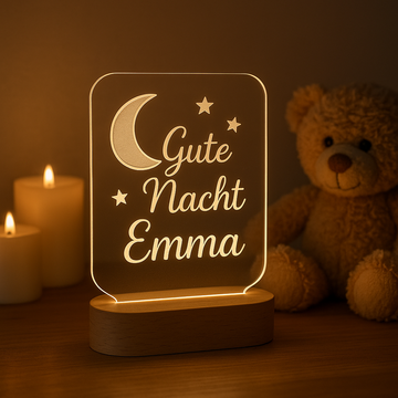 🌙 Personalisierte Nachtlichter mit Gravur – Magisches Licht für besondere Momente