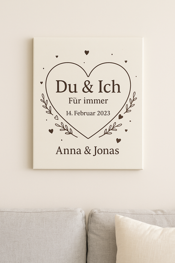 Valentinstagsgeschenk personalisiert – Wandbild mit Liebe gestalten