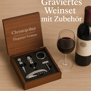 Perfektes Geschenk für Weinliebhaber – STYON Deluxe Weinset mit Gravur