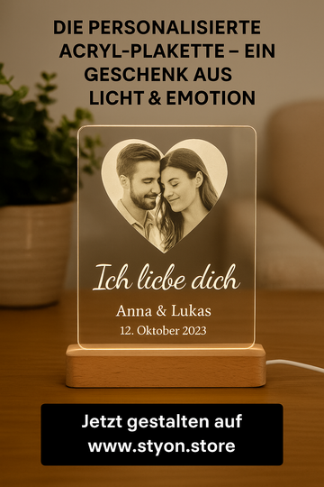 Die personalisierte Acryl-Plakette – Ein Geschenk aus Licht & Emotion