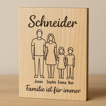 Deine Familie als Kunstwerk – Das personalisierte Familienbild auf Holz von STYON 👨👩👧👦🪵