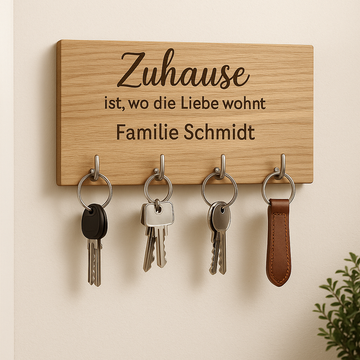 ✨ Personalisierter Schlüsselhalter aus Holz – Stilvoll & Praktisch