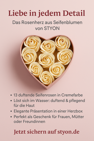 Liebe in jedem Detail: Das Rosenherz aus Seifenblumen von STYONb