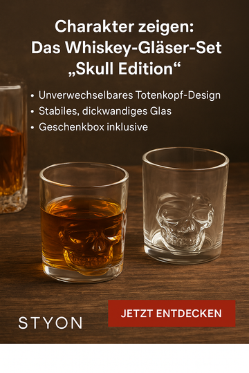 Charakter zeigen: Das Whiskey-Gläser-Set „Skull Edition“ von STYON