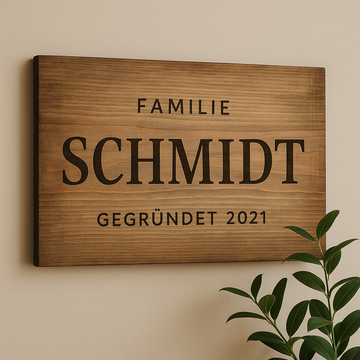 Familiennamen auf Holz – Persönliche Wandkunst mit Charakter 🪵✨