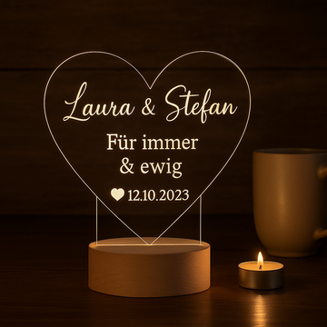 Personalisierte LED-Herzplatte – Liebe, die leuchtet