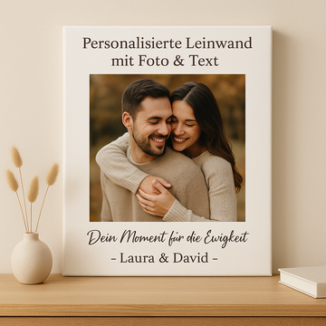 Personalisierte Leinwand mit Foto & Text – Dein Moment für die Ewigkeit