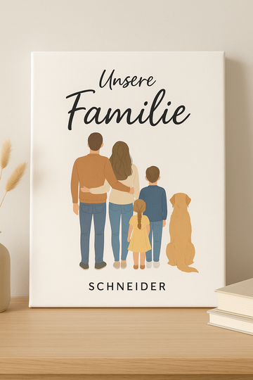 Familienbild personalisiert auf Leinwand – Eure Liebe als Kunst
