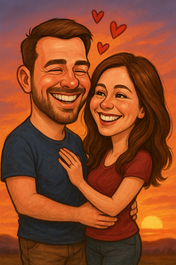 Paar-Karikaturen – Liebe als lustiges Kunstwerk feiern