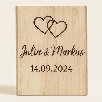 Unvergessliches Hochzeitsgeschenk – Personalisiertes Holzbild