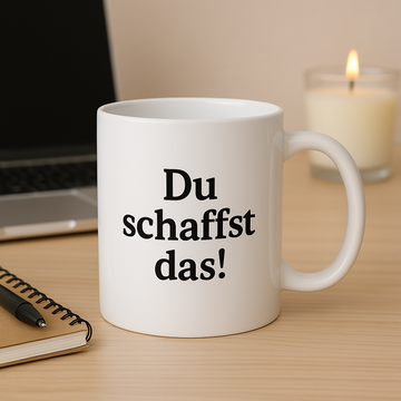 Personalisierte Tasse mit Motivationsspruch – Starte kraftvoll in den Tag