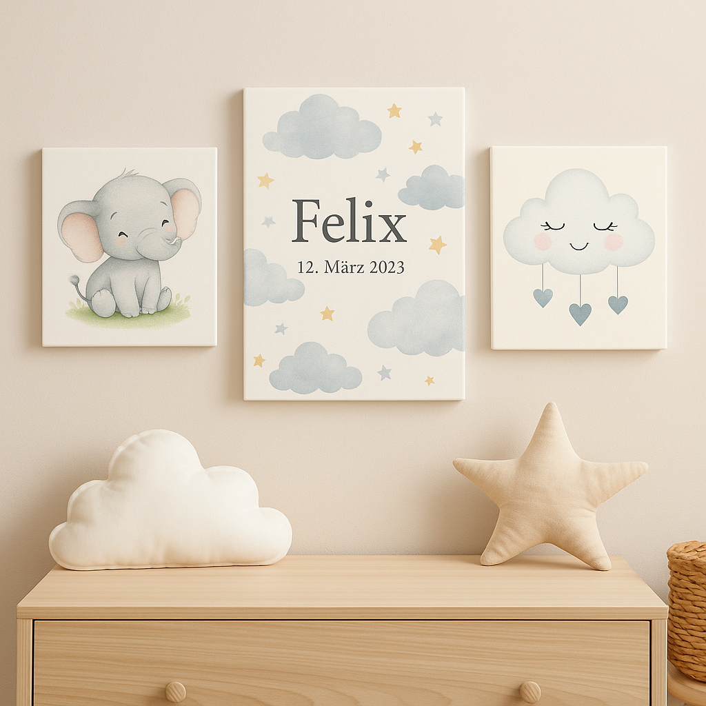 🌟 Kunst für Kinderzimmer – Liebevolle Wanddeko von STYON