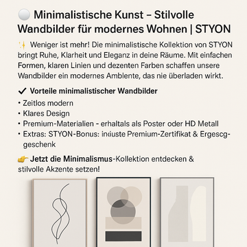⚪ Minimalistische Kunst – Stilvolle Wandbilder für modernes Wohnen | STYON