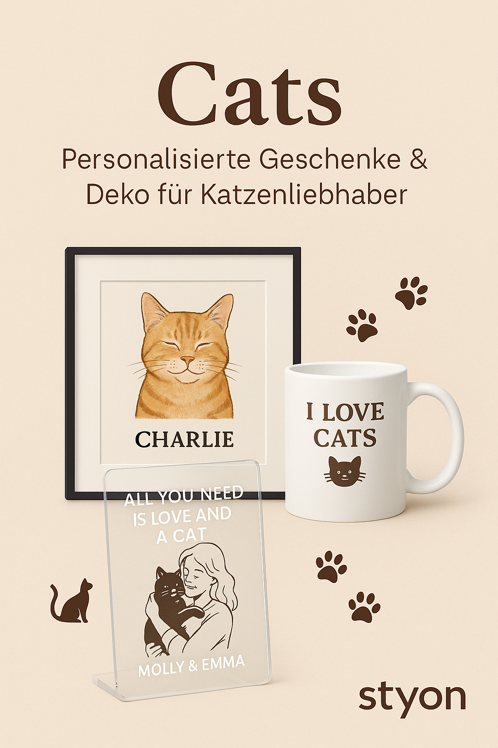 Cats – Personalisierte Geschenke & Deko für Katzenliebhaber