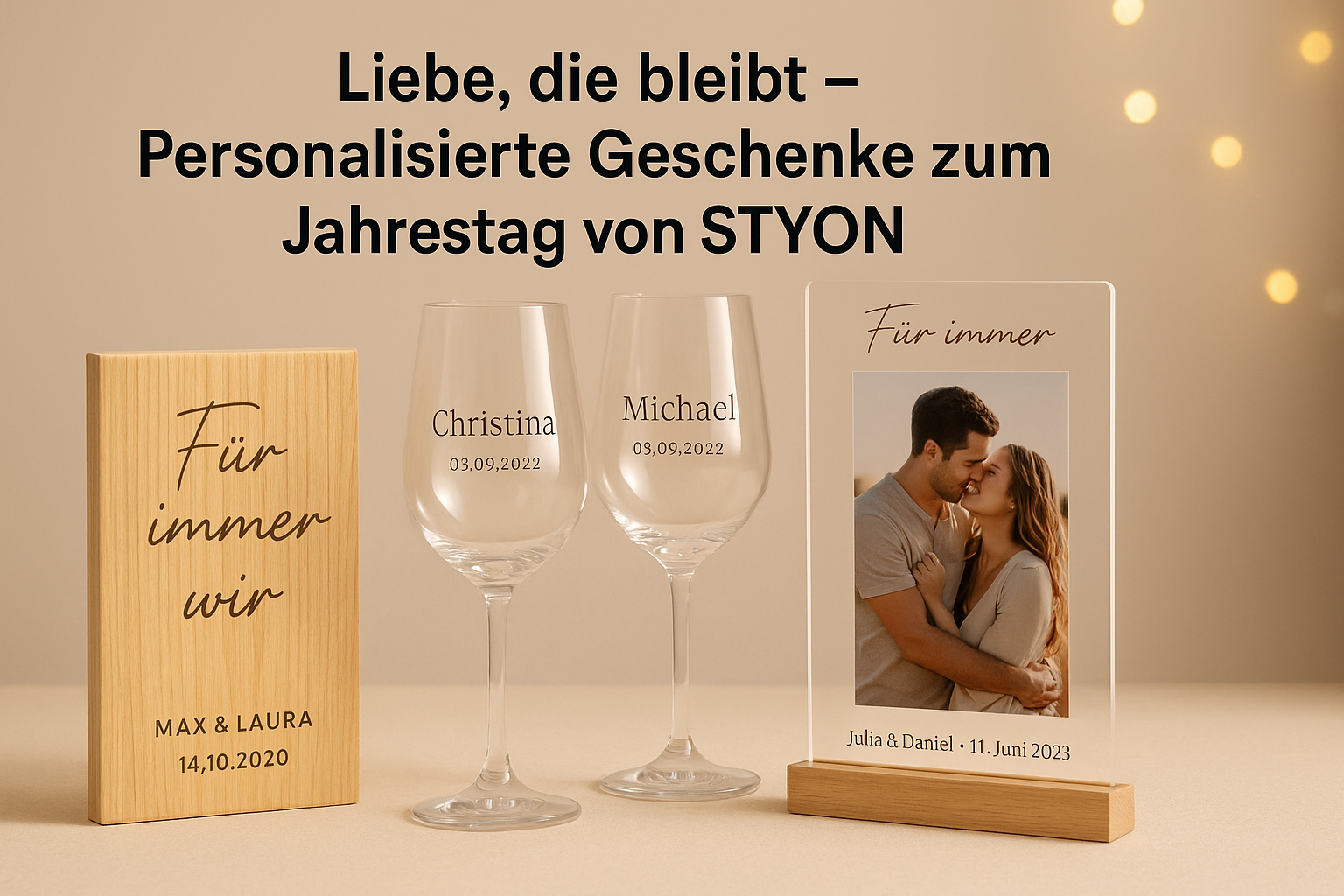 Liebe, die bleibt – Personalisierte Geschenke zum Jahrestag von STYON