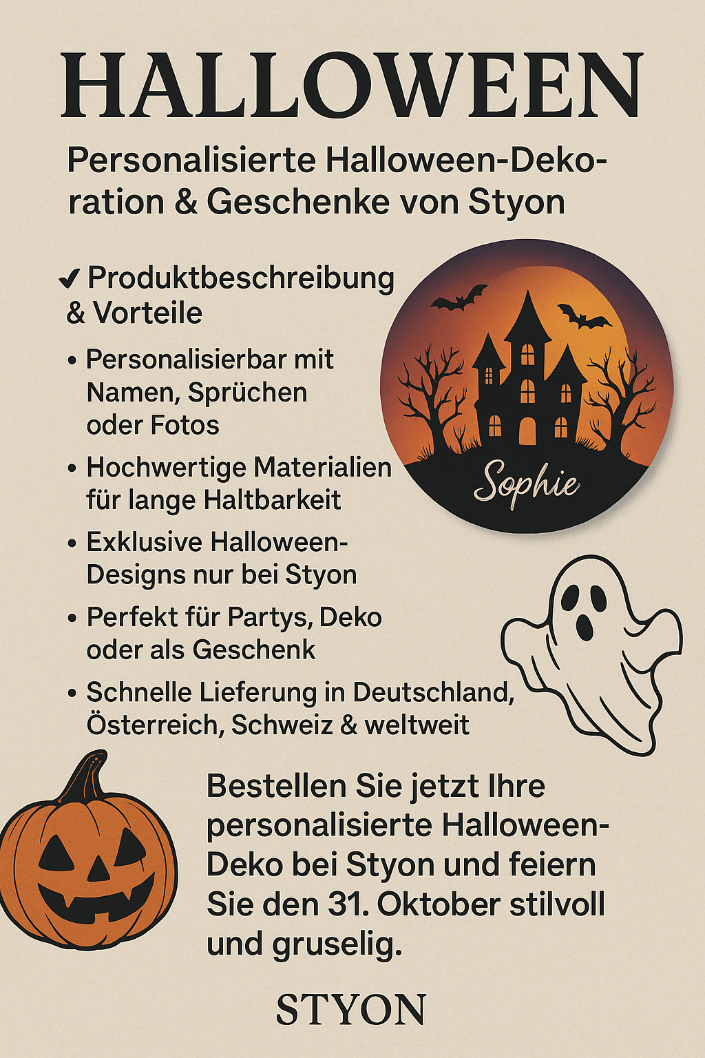 Halloween – Personalisierte Halloween-Dekoration & Geschenke von Styon