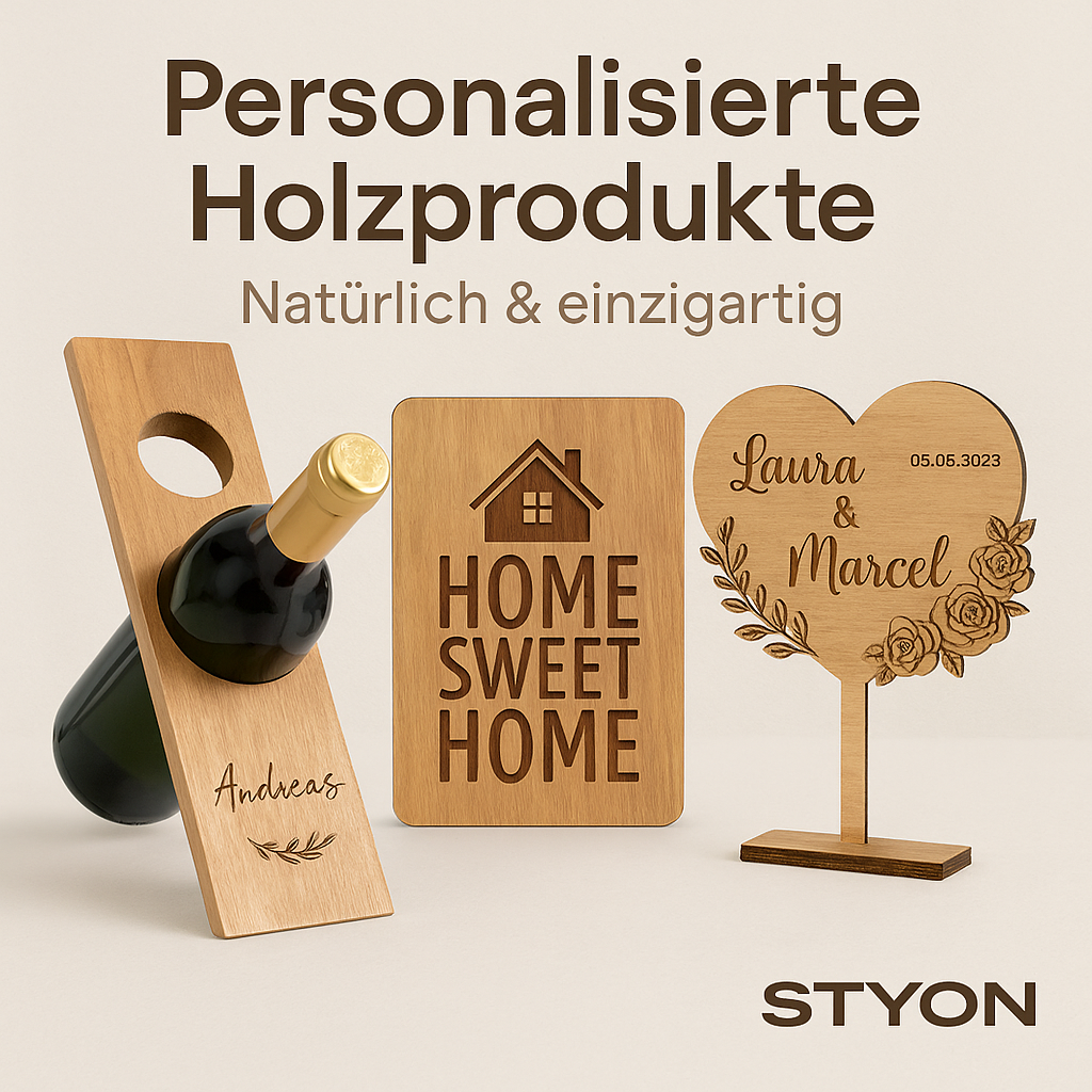 🌲 Personalisierte Holzprodukte von STYON – Natürlich & einzigartig