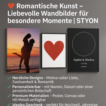 ❤️ Romantische Kunst – Liebevolle Wandbilder für besondere Momente | STYON