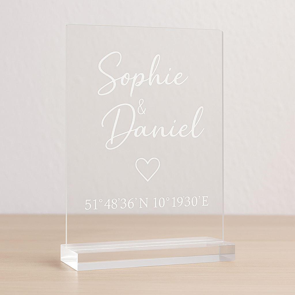 Gravierte Acrylplatte – Ein Geschenk mit ewiger Bedeutung
