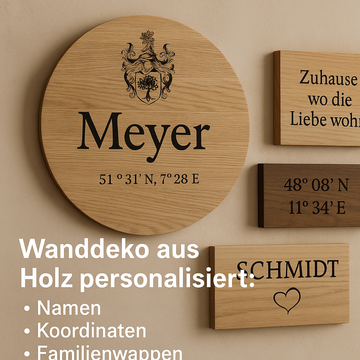 👉 Wanddeko aus Holz personalisiert: Namen, Koordinaten & Familienwappen