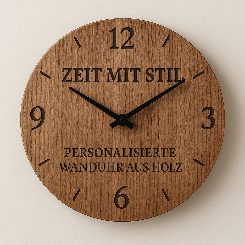Zeit mit Stil: Personalisierte Wanduhr aus Holz