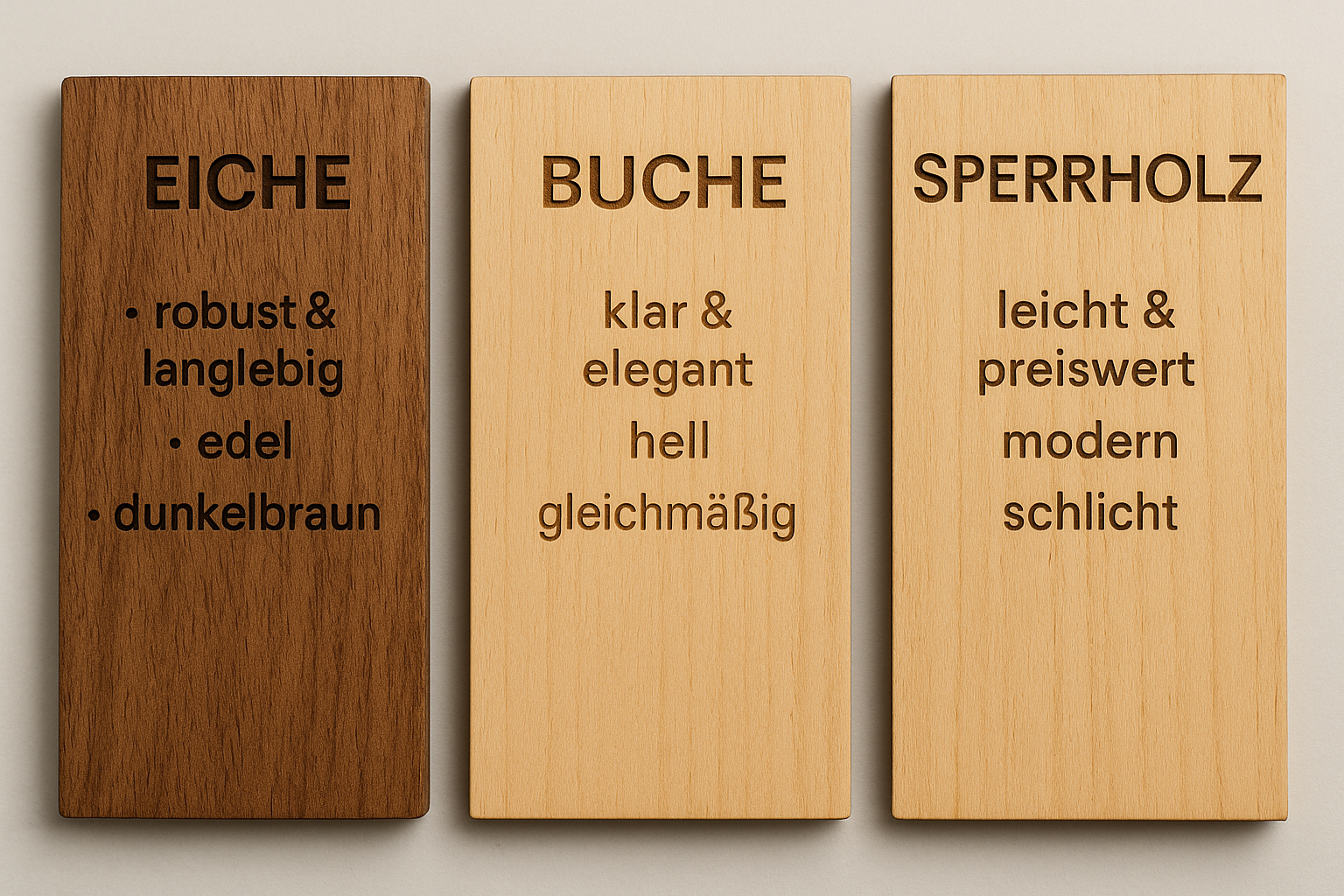 Holzarten für Gravur: Eiche, Buche oder Sperrholz?