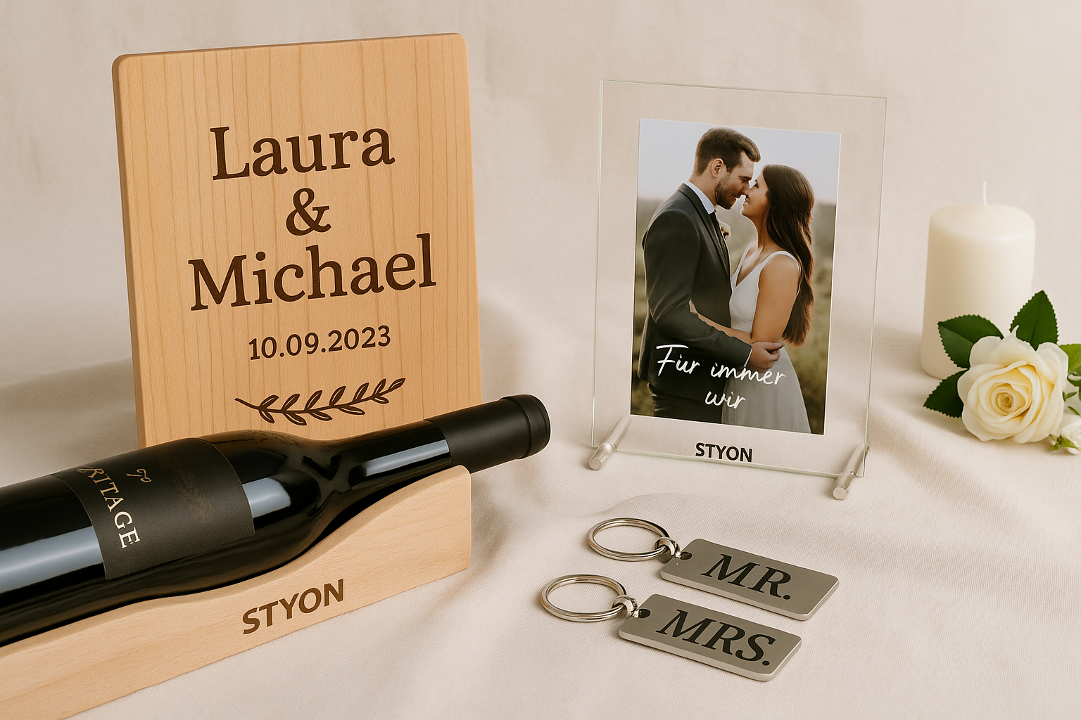 Ewige Liebe in Gravur – Personalisierte Geschenke zur Hochzeit von STYON