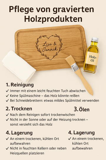 Pflege von gravierten Holzprodukten: So bleibt dein Geschenk lange schön