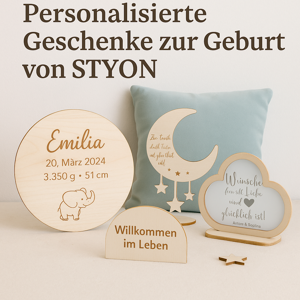 Willkommen im Leben – Personalisierte Geschenke zur Geburt von STYON
