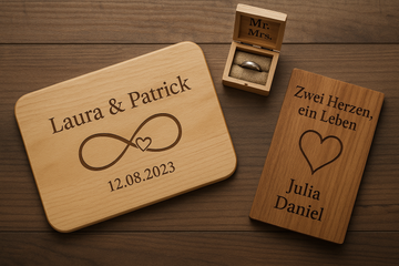 👉 Hochzeitsgeschenke personalisiert aus Holz: 27 Ideen mit Beispielen aus unserer Werkstatt