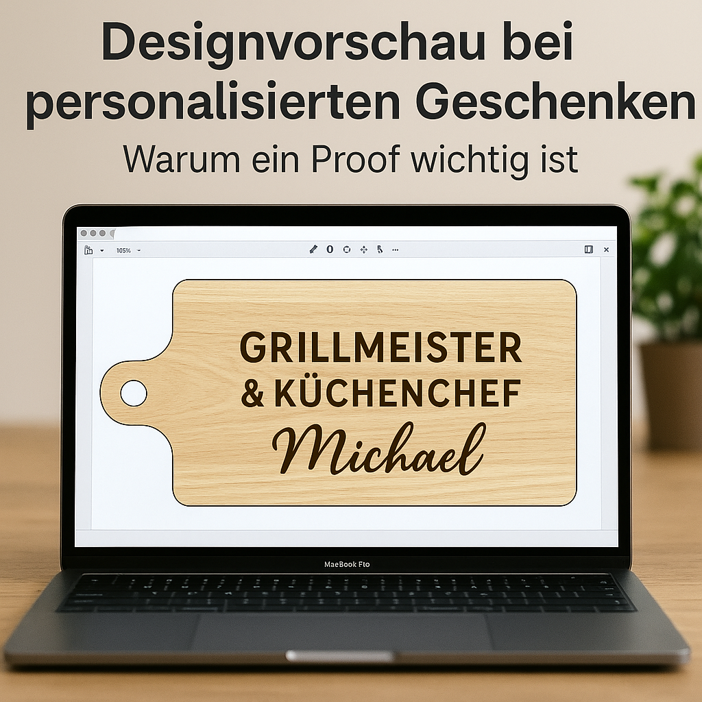 Designvorschau bei personalisierten Geschenken: Warum ein Proof wichtig ist