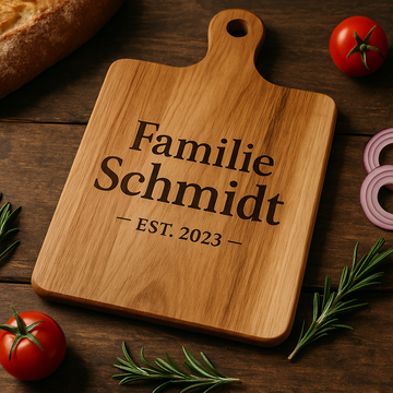 🔪 Graviertes Schneidebrett aus Holz – Persönliches Geschenk mit Stil