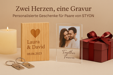 Zwei Herzen, eine Gravur – Personalisierte Geschenke für Paare von STYON