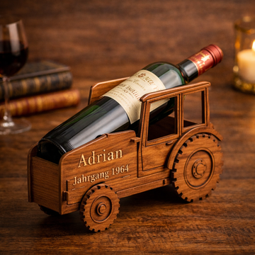 Gravierter Flaschenhalter aus Holz – Praktisch, originell & persönlich