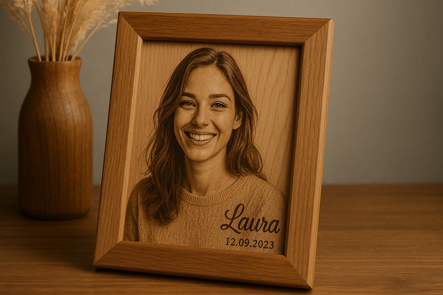 Gravierte Bilderrahmen aus Holz – Persönliche Erinnerungen stilvoll präsentiert | STYON