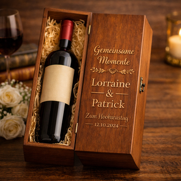 Gravierte Weinbox aus Holz – Stilvolles Geschenk mit persönlicher Note