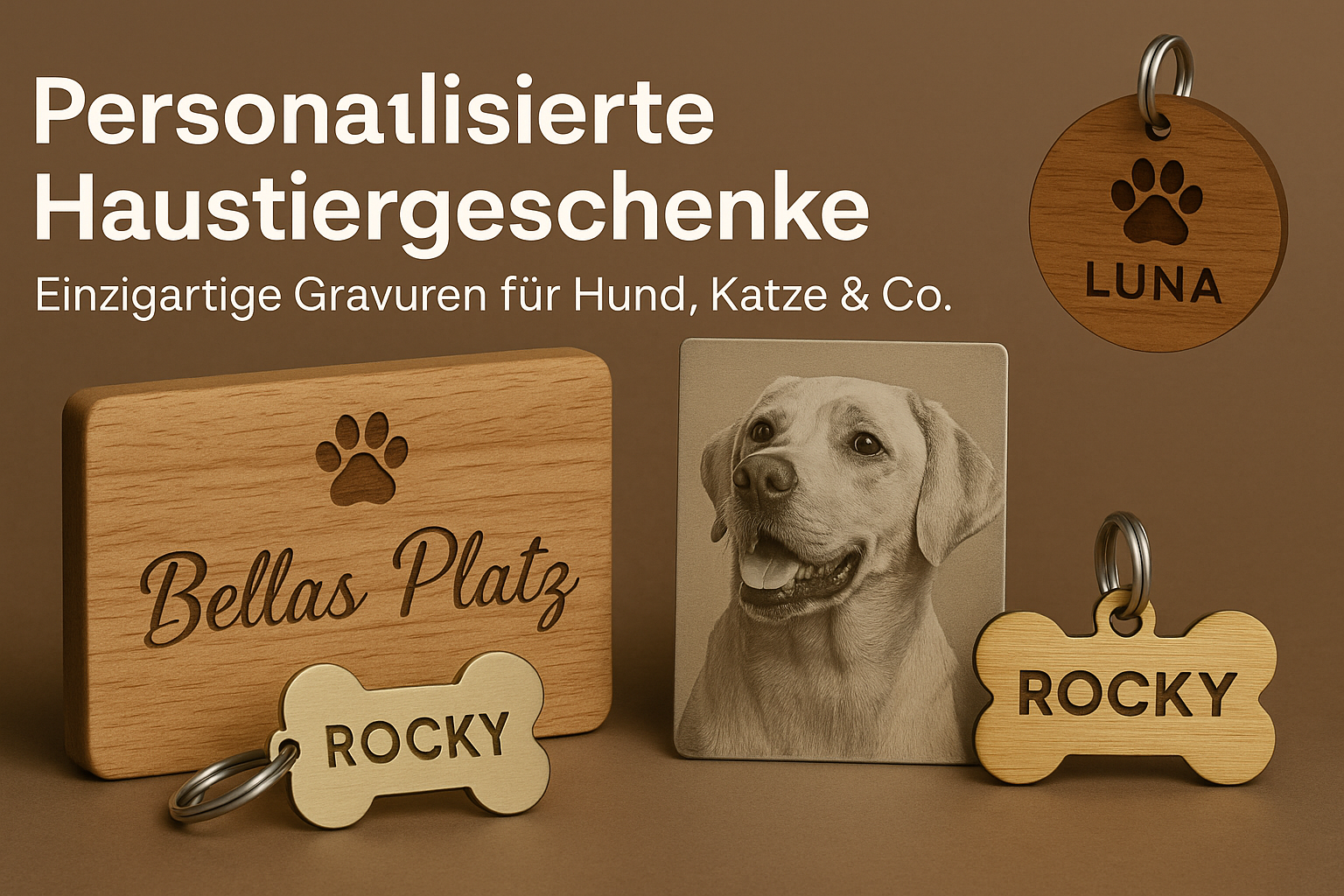 Personalisierte Haustiergeschenke – Einzigartige Gravuren für Hunde, Katzen & mehr