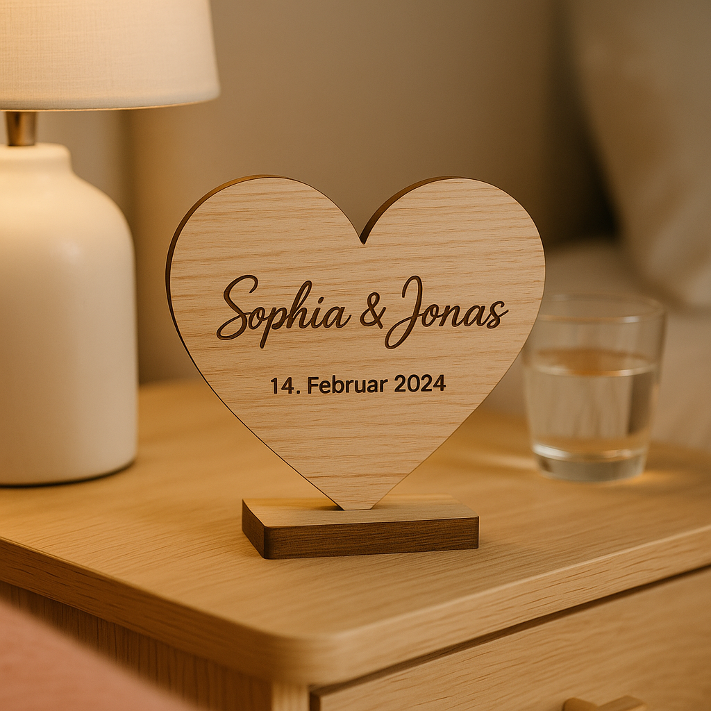 💖 Herz aus Holz – Die personalisierte Liebeserklärung zum Aufstellen