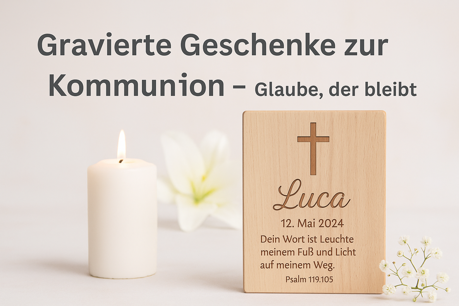 Gravierte Geschenke zur Kommunion – Glaube, der bleibt