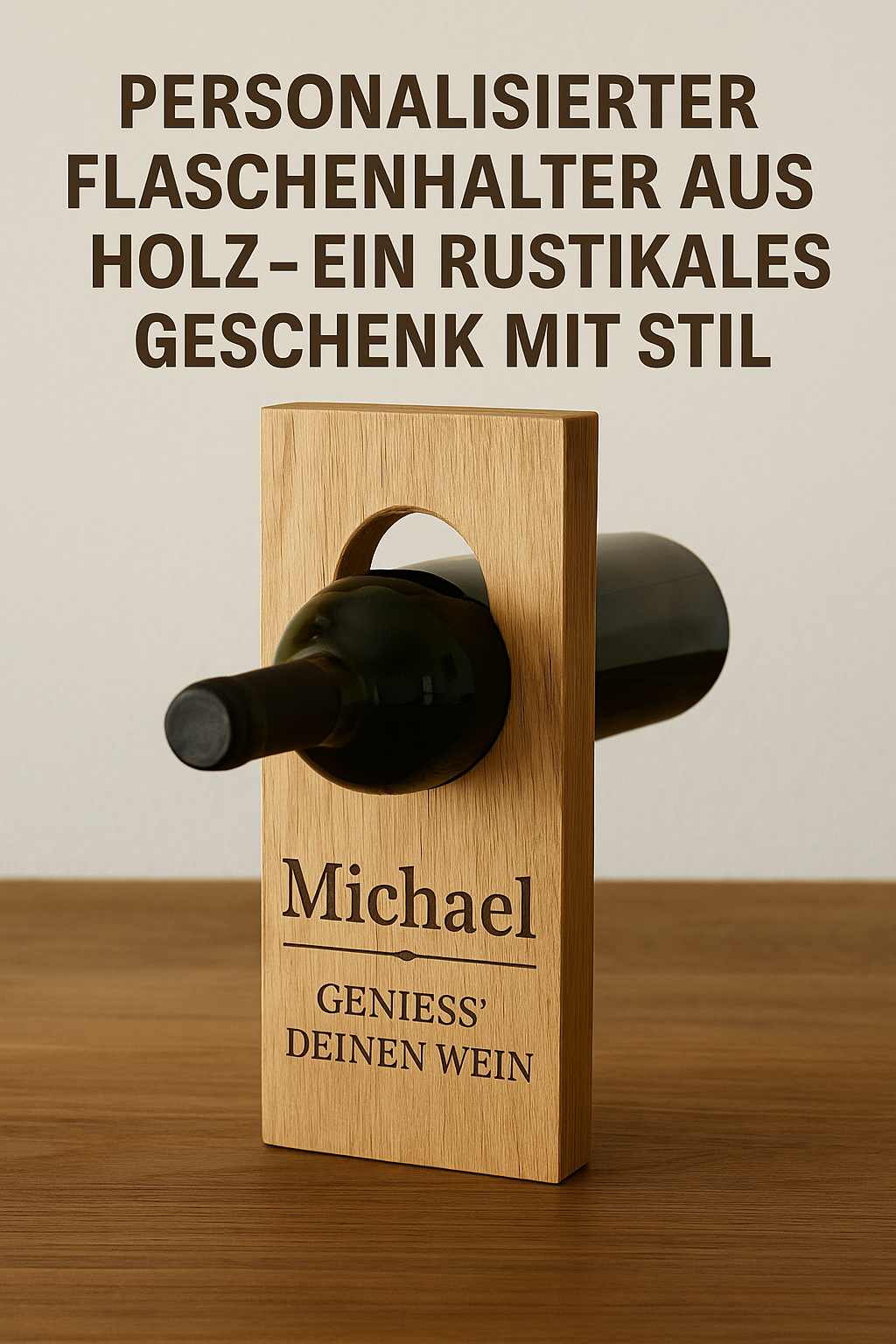 Personalisierter Flaschenhalter aus Holz – Ein rustikales Geschenk mit Stil