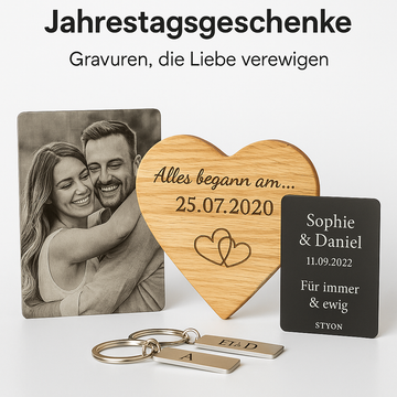 Personalisierte Jahrestagsgeschenke – Gravuren, die Liebe verewigen