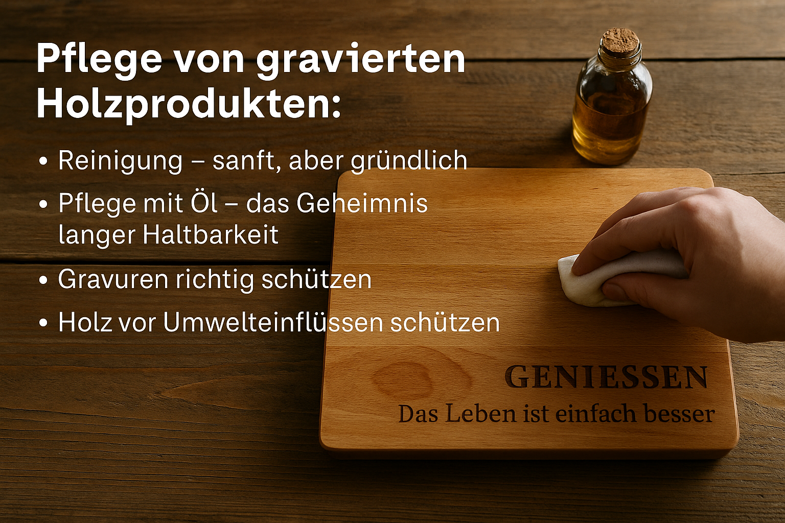 Pflege von gravierten Holzprodukten: Tipps für Langlebigkeit