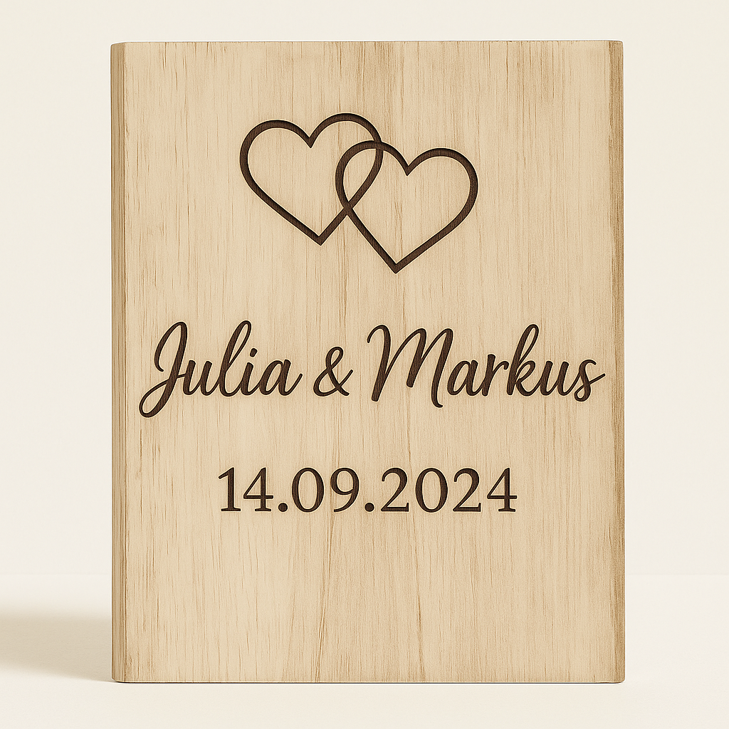 Unvergessliches Hochzeitsgeschenk – Personalisiertes Holzbild